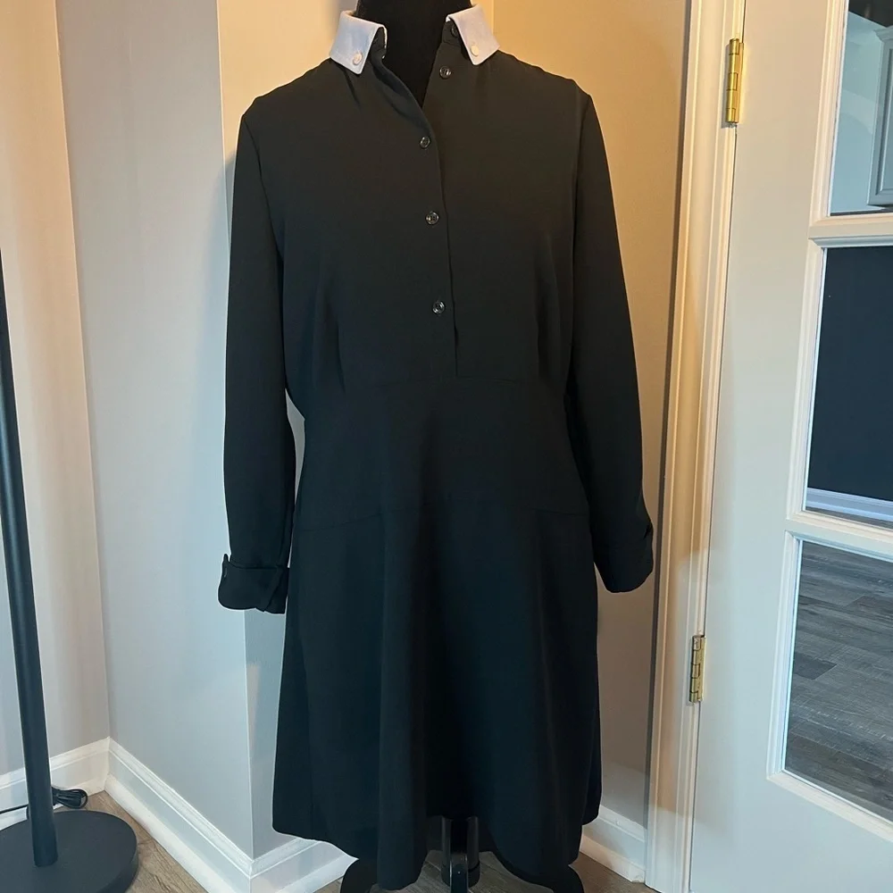 Coach dress with detachable chambray collar, black, size 14 EUC - Picture 3 of 12